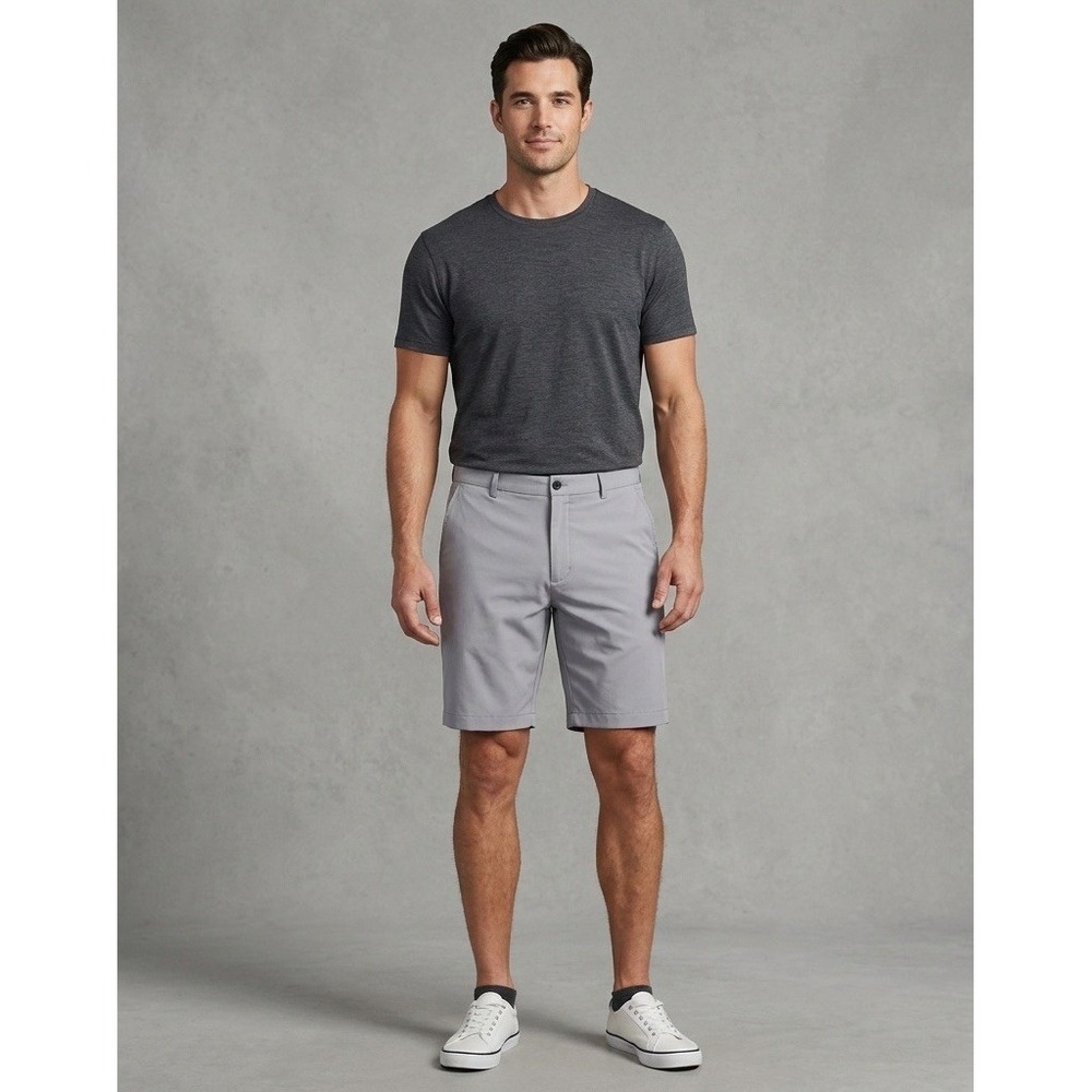 Greg Norman Golf Chino‎ Shorts Mens 42 Moonlight Gray Performance Stretch Casual